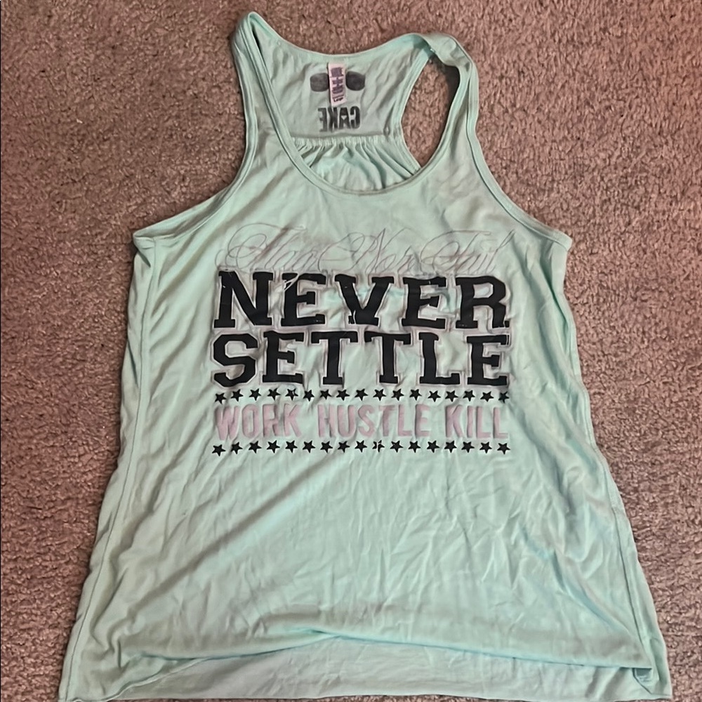 Vintage Flag Nor Fail Never Settle Racerback Tank